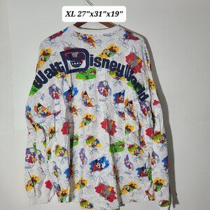 Disney x Spirit Jersey White L/S All Over Print XL Jersey/Shirt Made/USA EUC